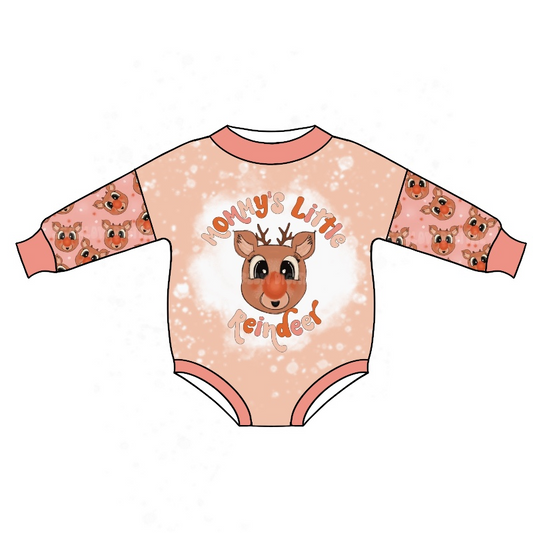 Mommy's little reindeer baby girls Christmas romper