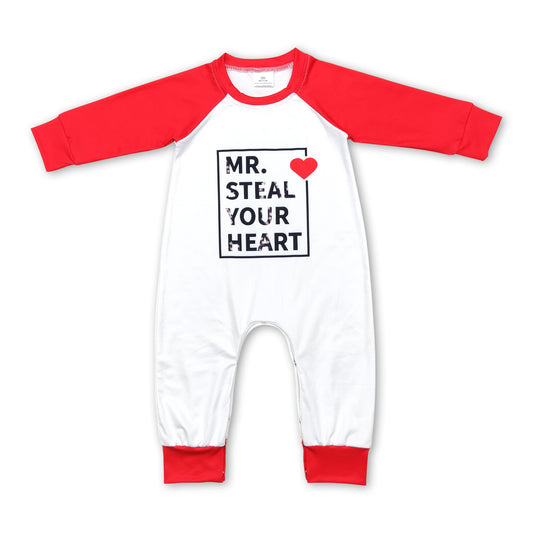 Red long sleeves heart baby valentine's romper