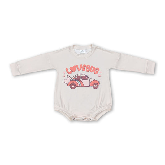 Lovebug heart heart car baby girls valentine's romper