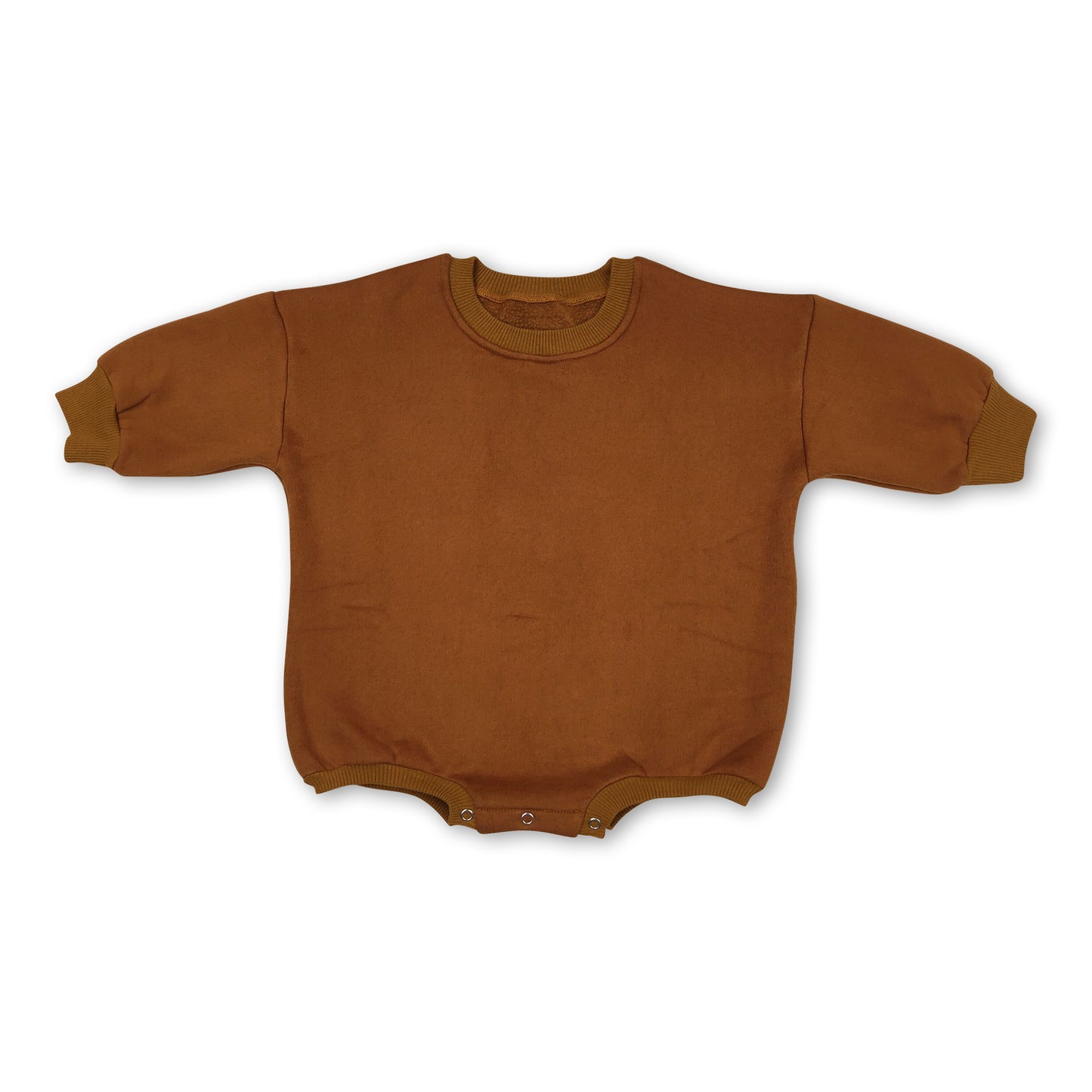 Brown cotton long sleeves baby sweat romper