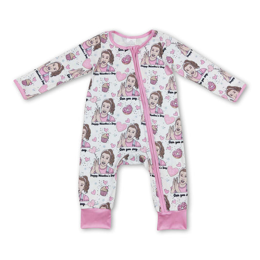 Donut lollipop teacher baby girls valentine's day romper