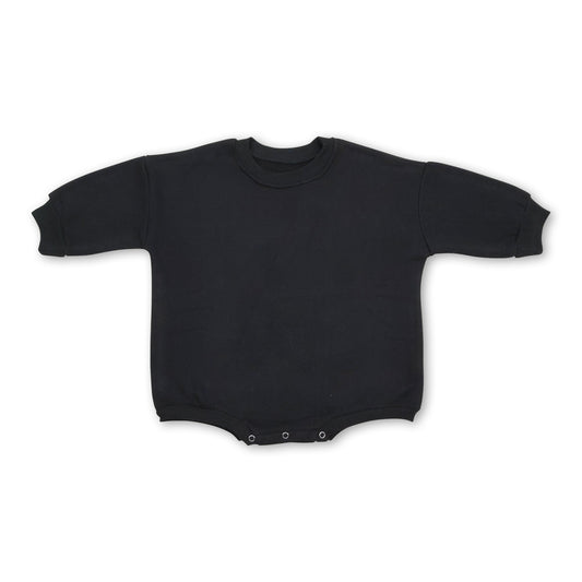 Black cotton long sleeves baby sweat romper