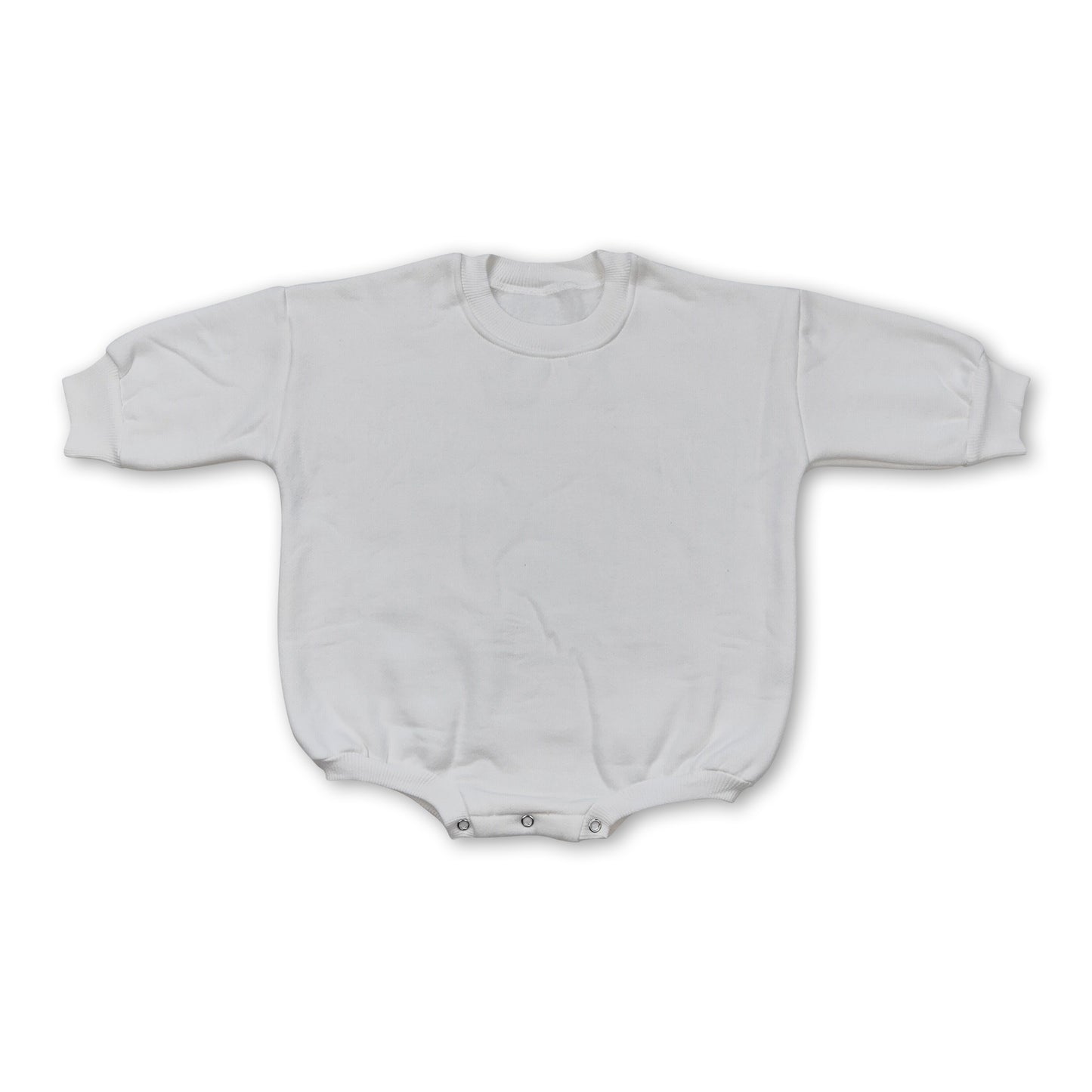 White cotton long sleeves baby sweat romper