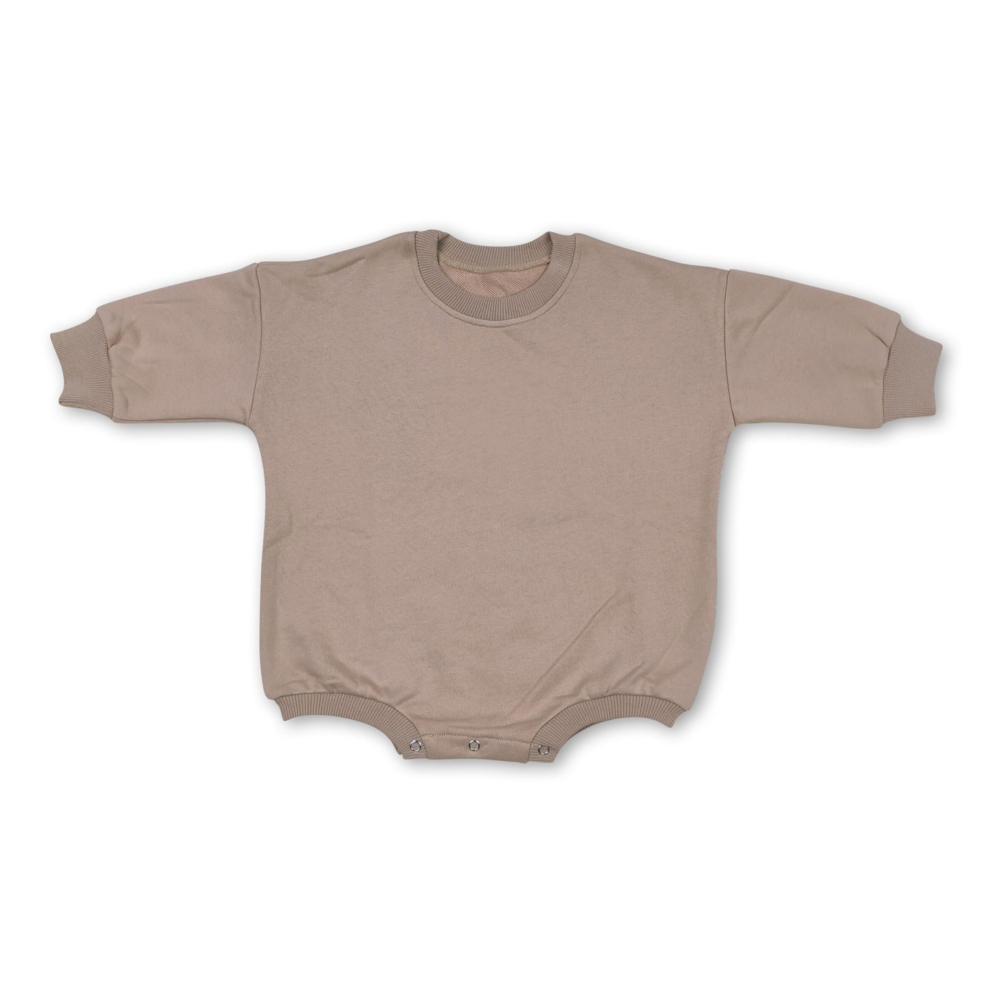 Khaki cotton long sleeves baby sweat romper