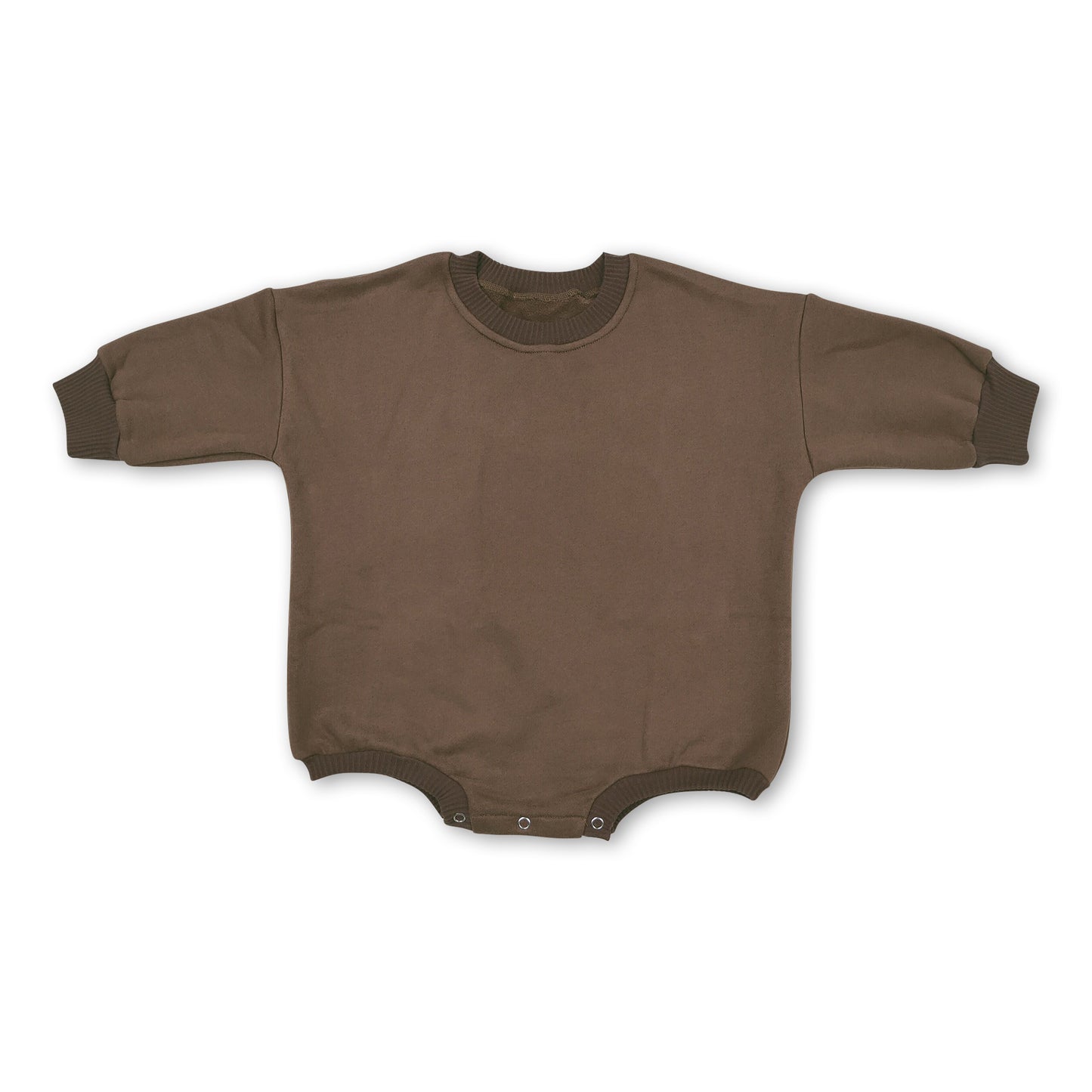 Dark brown cotton long sleeves baby sweat romper