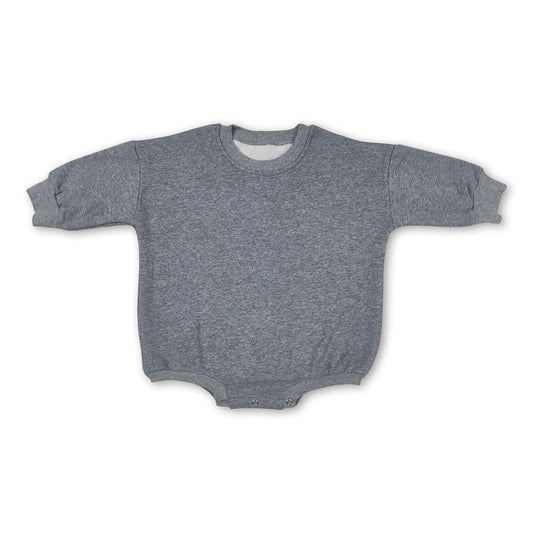 Grey cotton long sleeves baby sweat romper