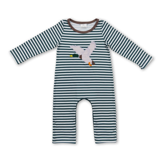 Long sleeves stripe duck baby boy hunting romper ship from US