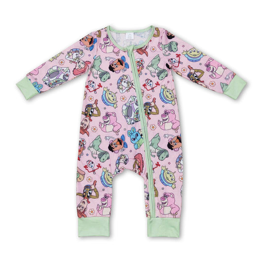 Long sleeves bear toy baby kids zipper romper