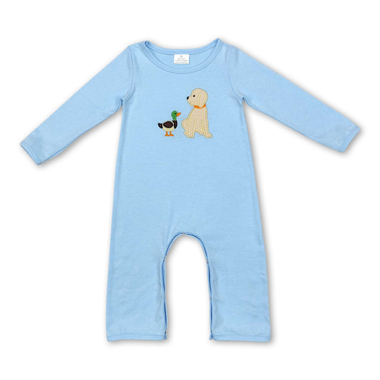 Long sleeves dog duck baby boys hunting romper ship from US