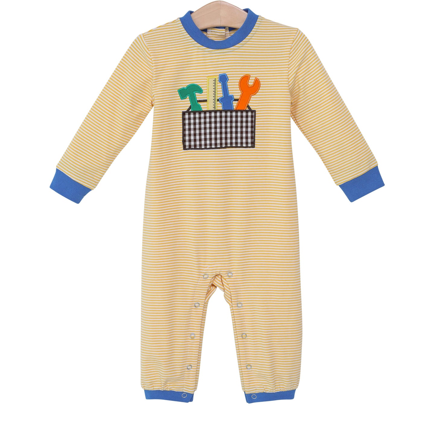 Long sleeves stripe tools baby boys romper