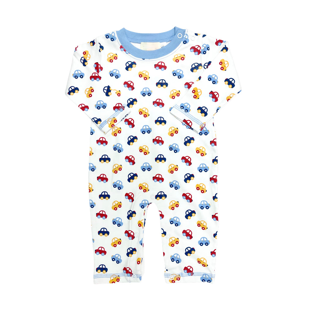 Long sleeves cars print baby boy romper