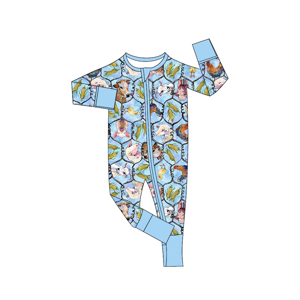 Corn chicken cow duck baby kids zipper sleeper