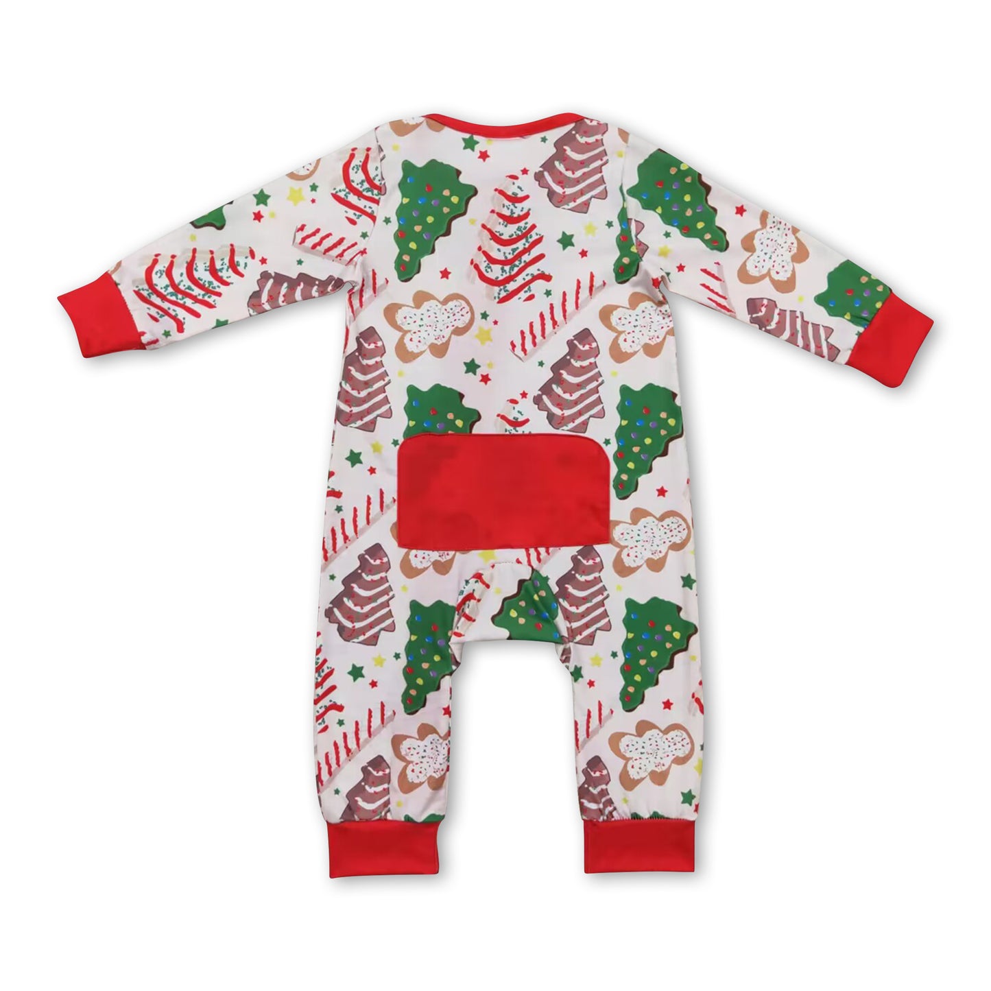 Christmas tree cake gingerbread baby boy zipper romper