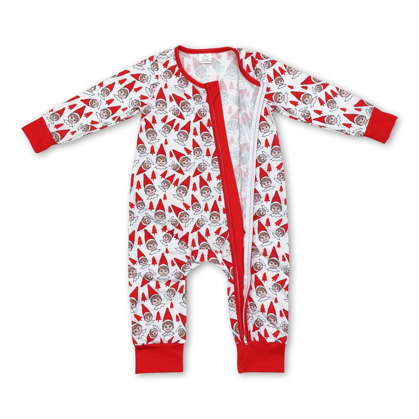 Red hat Christmas tree baby kids zipper sleeper