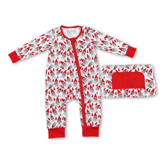 Red hat Christmas tree baby kids zipper sleeper