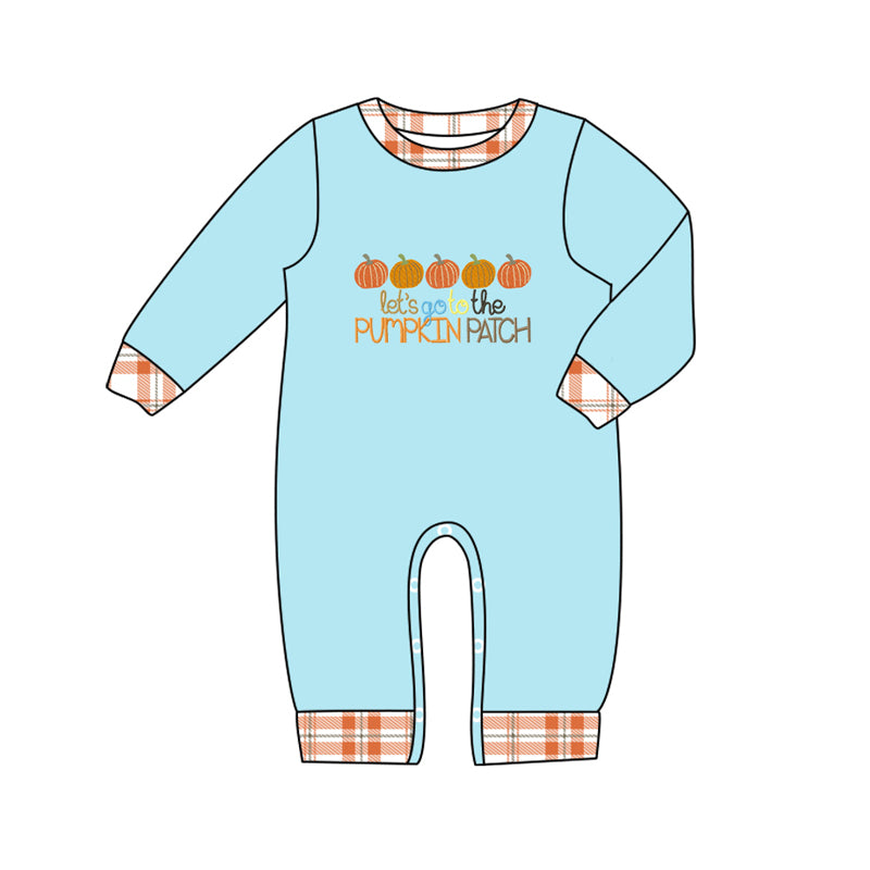 Let's go to the pumpkin patch baby boy fall romper