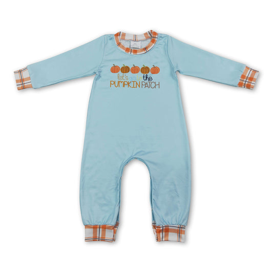 Let's go to the pumpkin patch baby boy fall romper