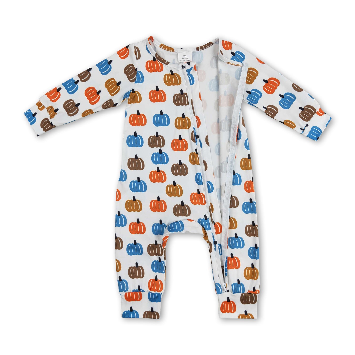 Blue pumpkin long sleeves baby boys zipper fall romper