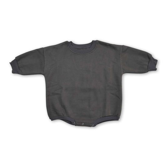 Grey cotton long sleeves thick baby kids sweat romper