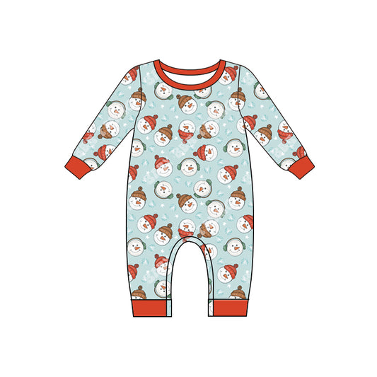Long sleeves snowman baby boy Christmas romper