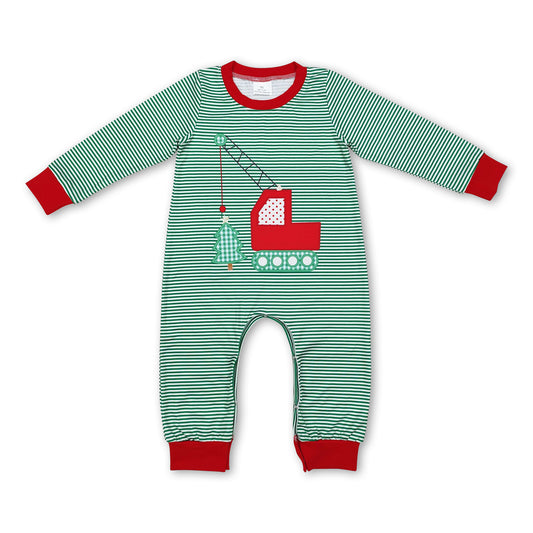 Christmas tree constructions baby boy romper