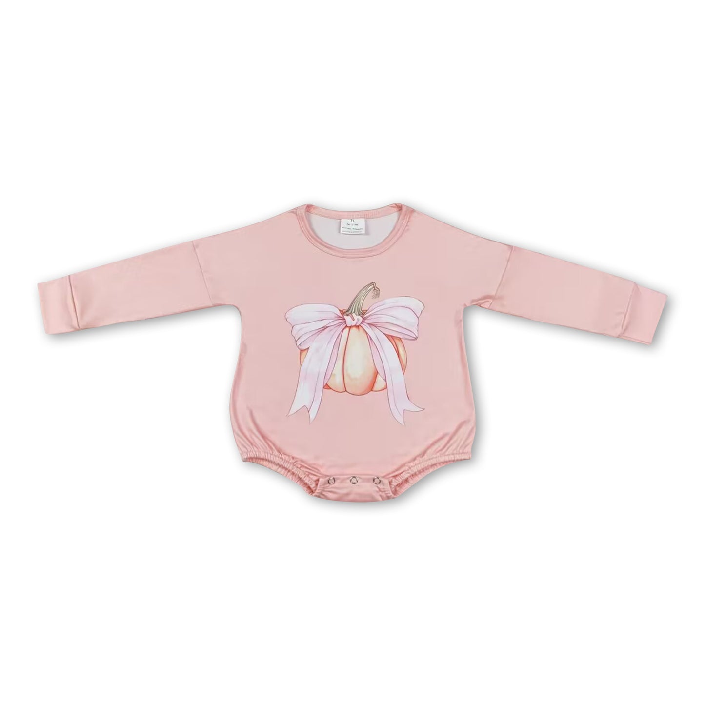 Long sleeves bow pumpkin baby girls fall romper