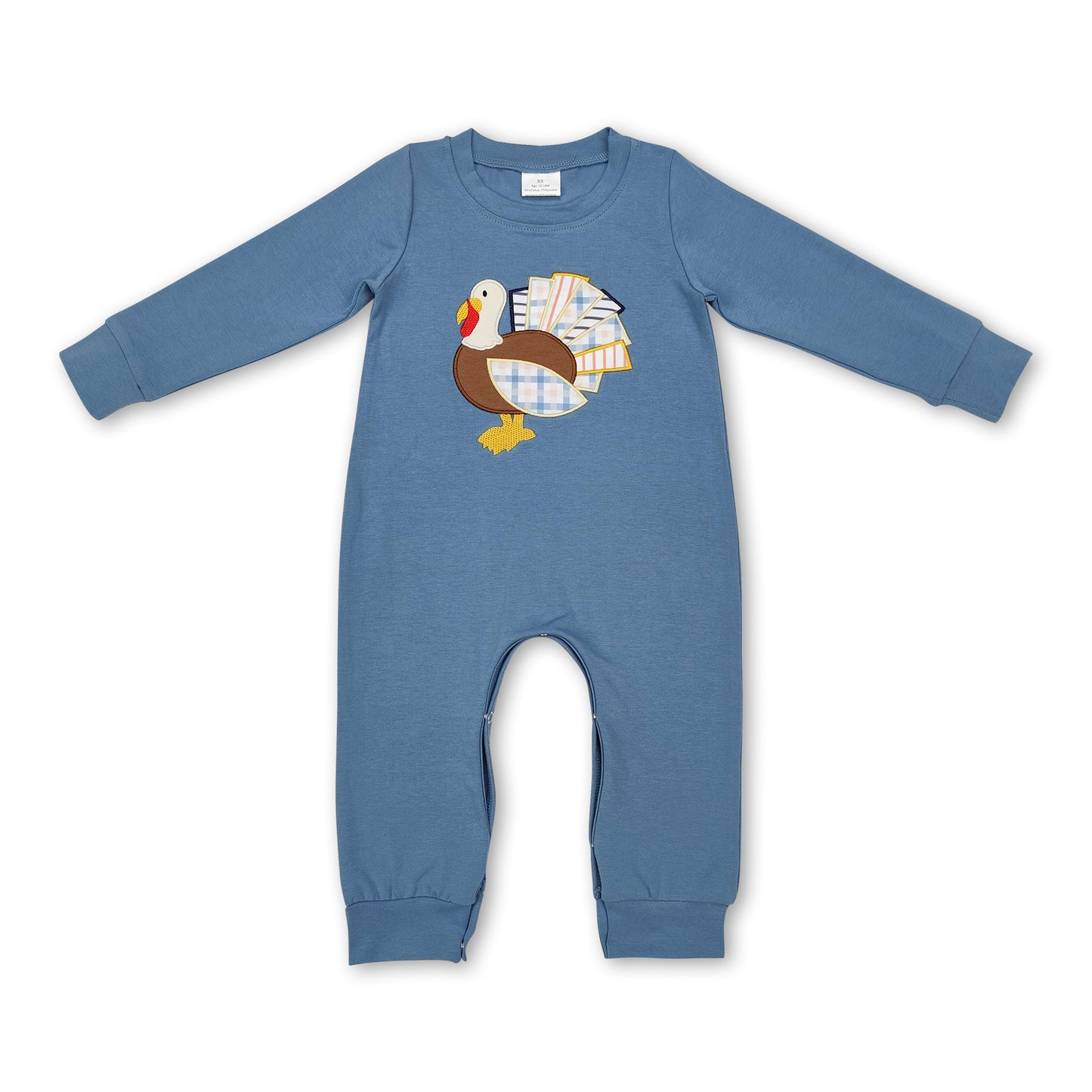 Long sleeves turkey baby boy Thanksgiving romper