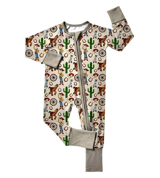 Long sleeves cactus toy baby kids zipper romper