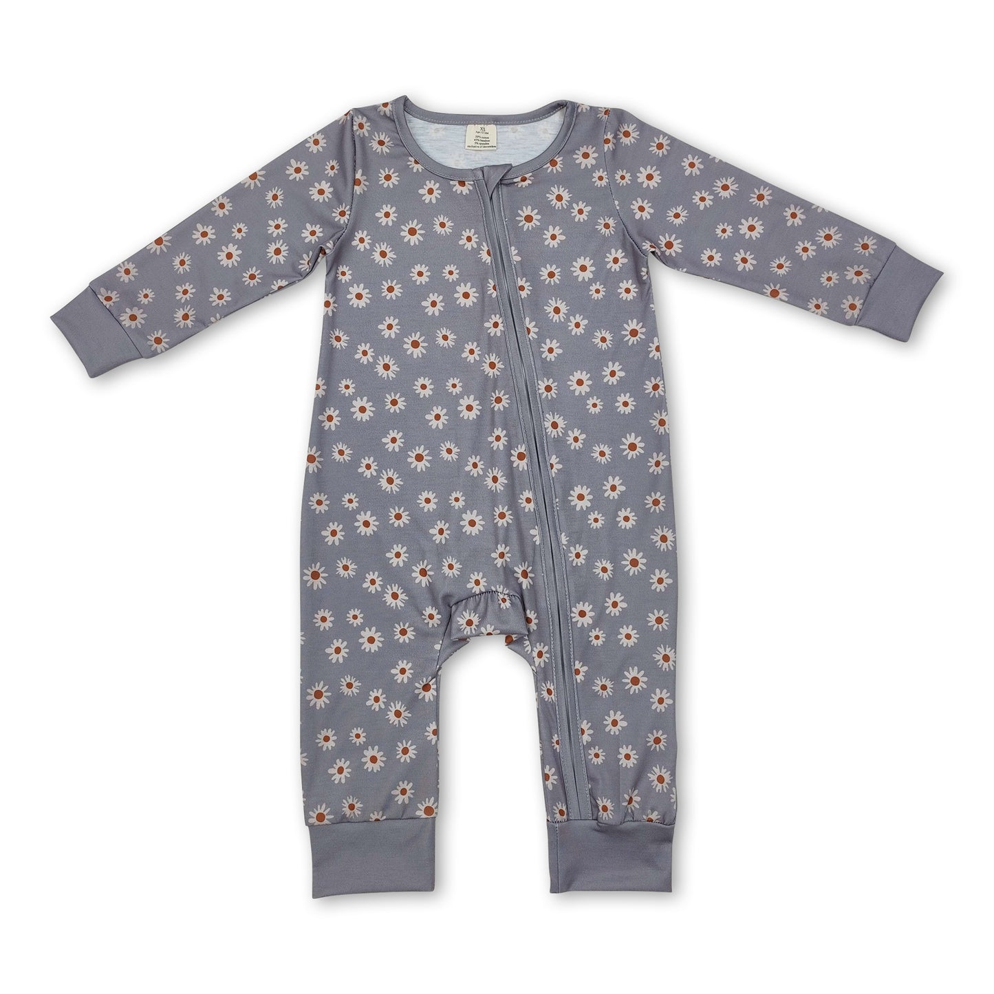 Long sleeves daisy baby girls zipper sleeper