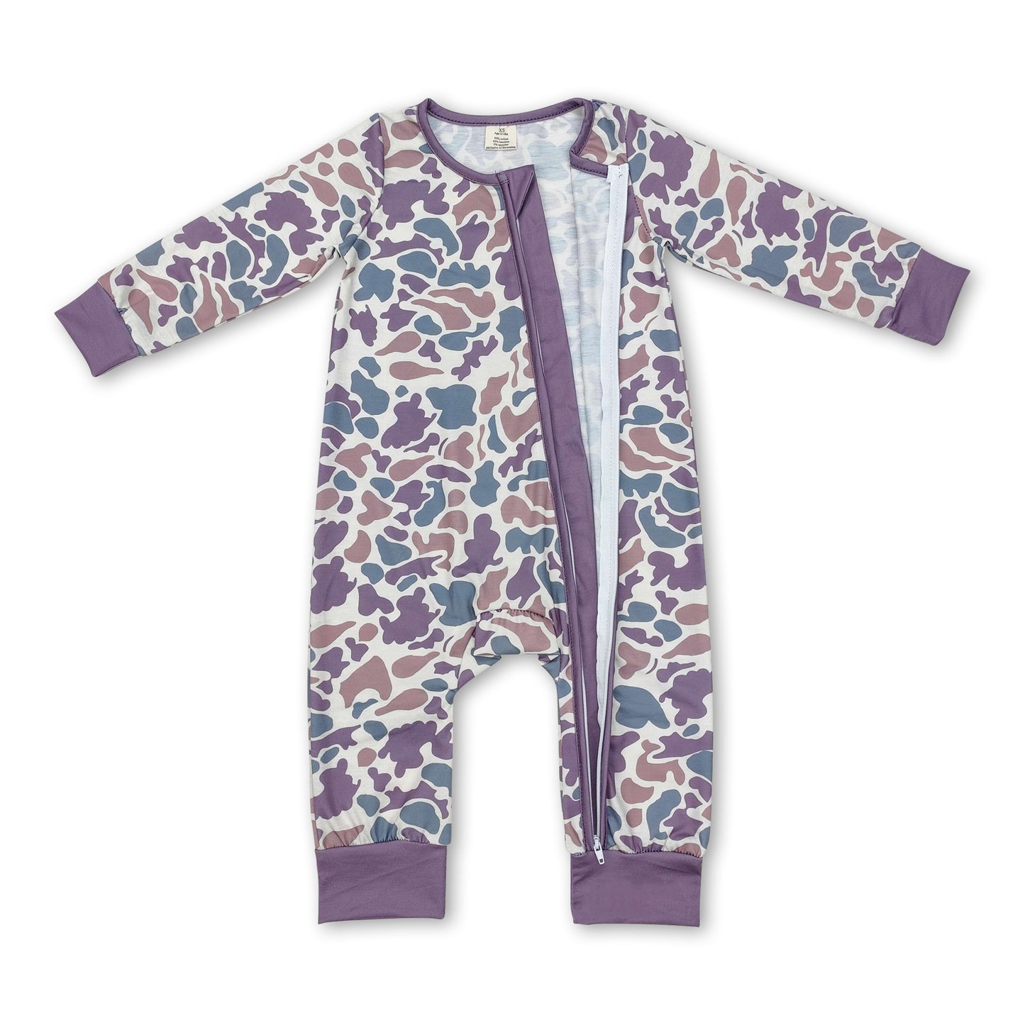 Long sleeves camo print baby kids zipper sleeper