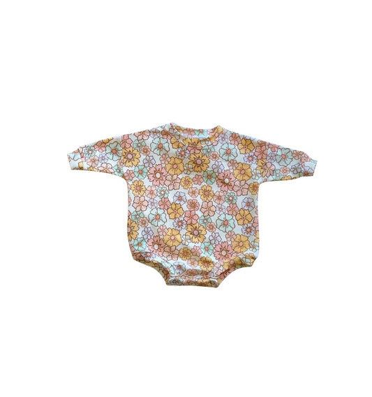 Long sleeves floral baby girls romper