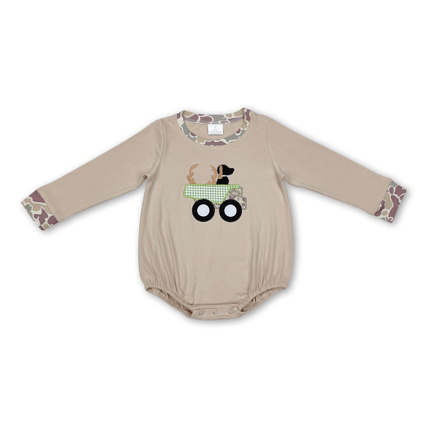 Deer dog truck camo baby boy hunting romper ship from US