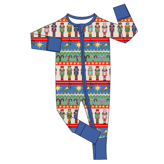 Candy cane king ballet baby boy Christmas zipper romper