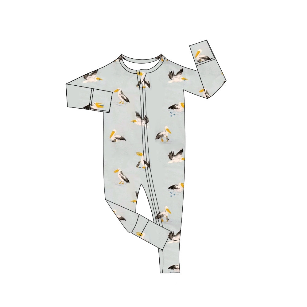 Long sleeves pelican baby kids zipper romper