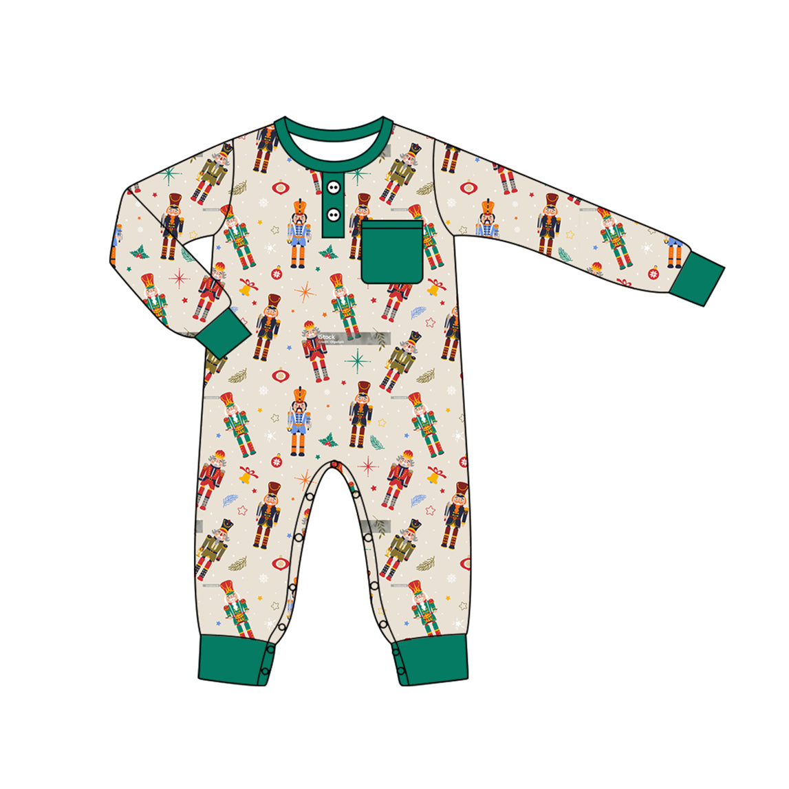 Long sleeves pocket king baby boy Christmas romper