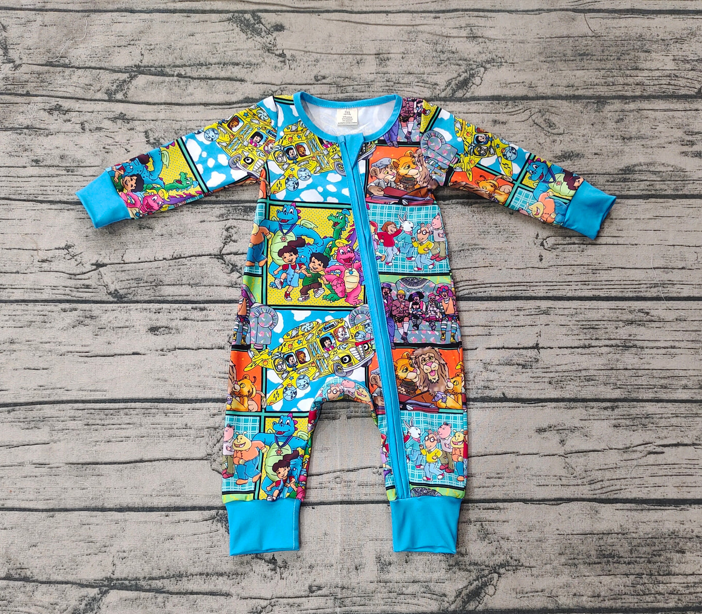 Long sleeves dinosaur bear baby kids zipper romper