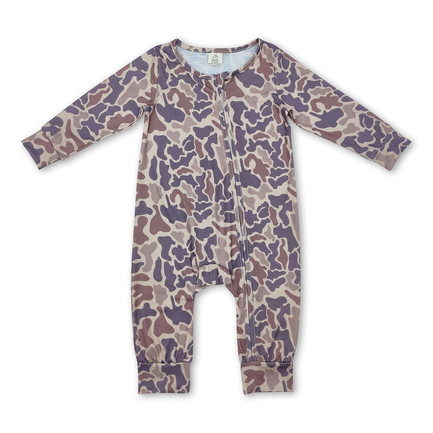 Khaki camo long sleeves baby kids zipper romper ship from US