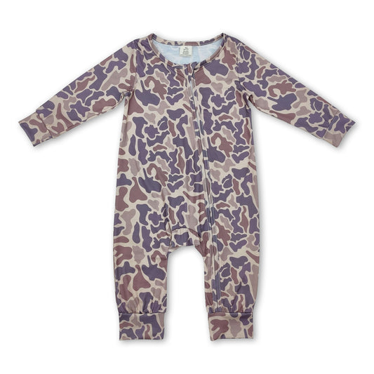 Khaki camo long sleeves baby kids zipper romper ship from US
