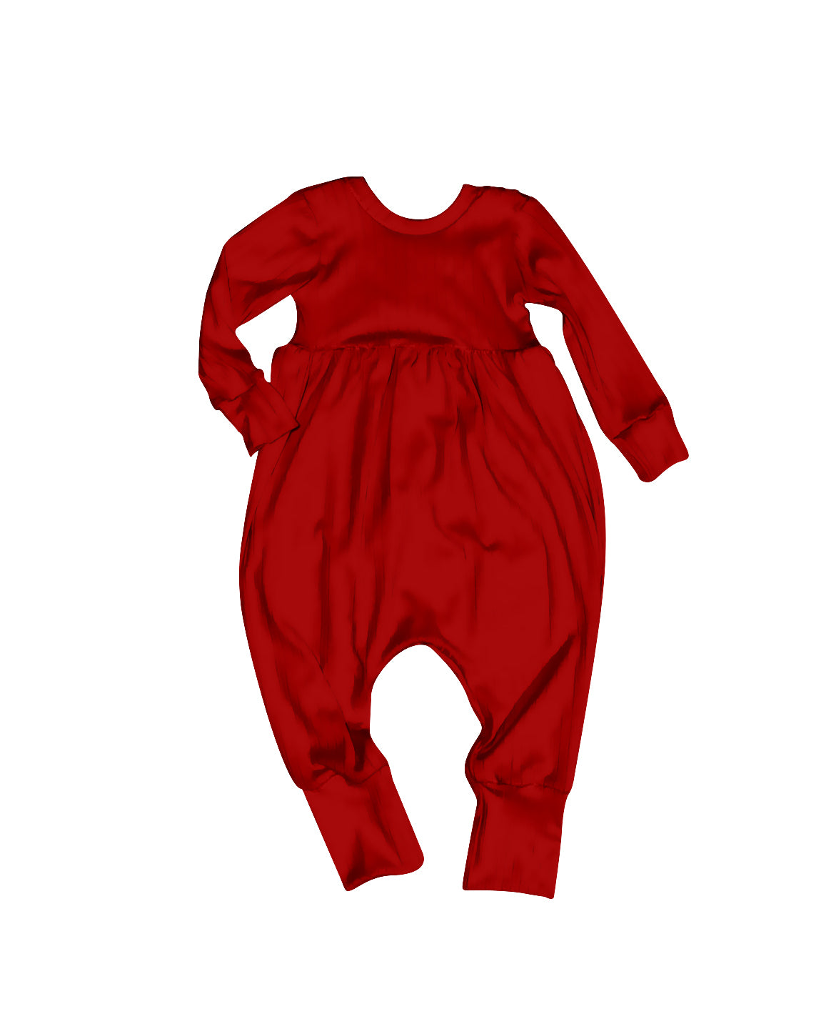 Long sleeves red cotton baby girls romper