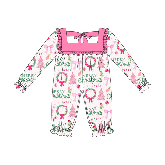 Merry Christmas ornaments baby girls romper