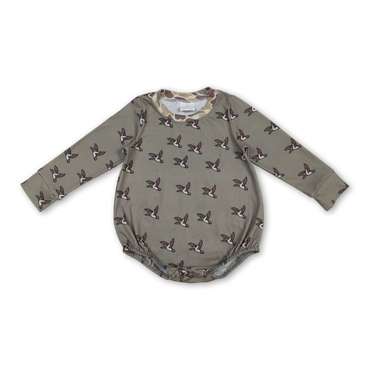 Long sleeves camo duck baby boy hunting romper
