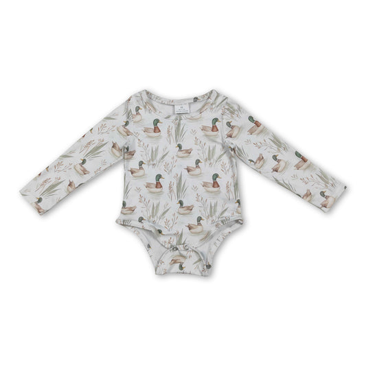 Long sleeves duck print baby boy fall romper