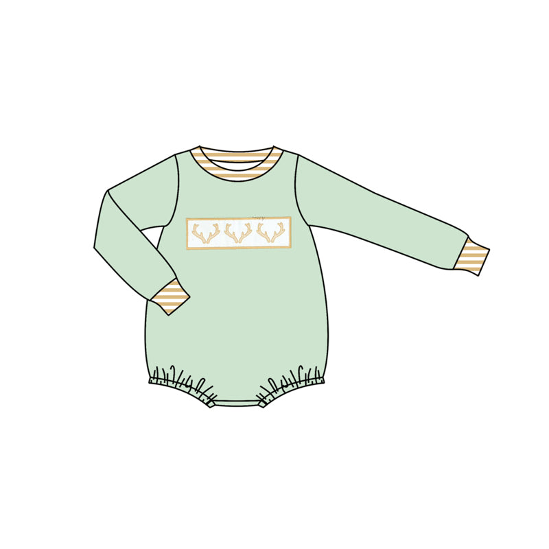 Long sleeves deer baby boy fall romper
