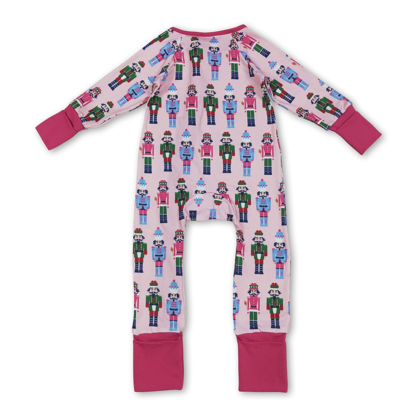 Pink ballet baby girls Christmas zipper romper