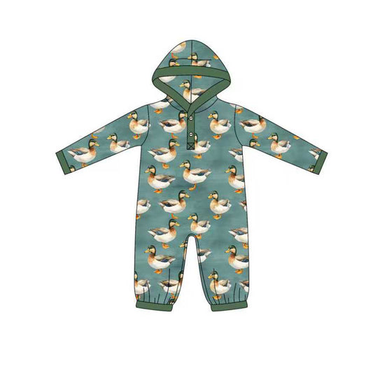 Long sleeves duck baby boy hooded romper