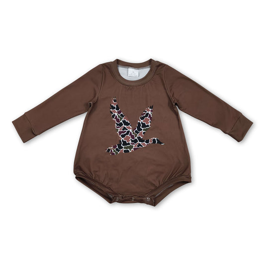 Long sleeves camo duck baby kids romper