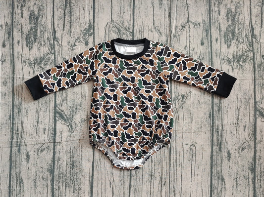 Long sleeves brown camo baby kids fall romper