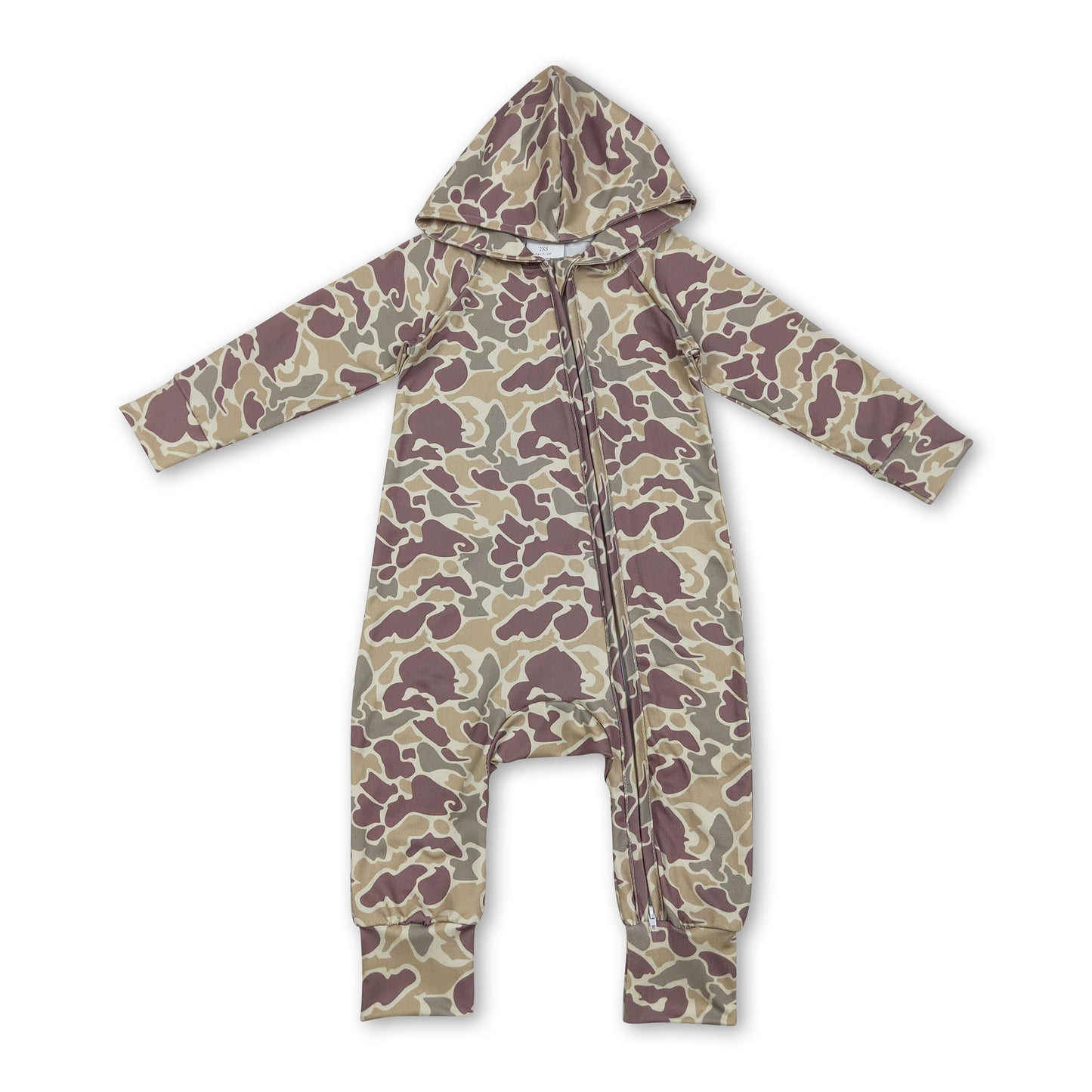 Long sleeves camo baby kids hooded zipper romper