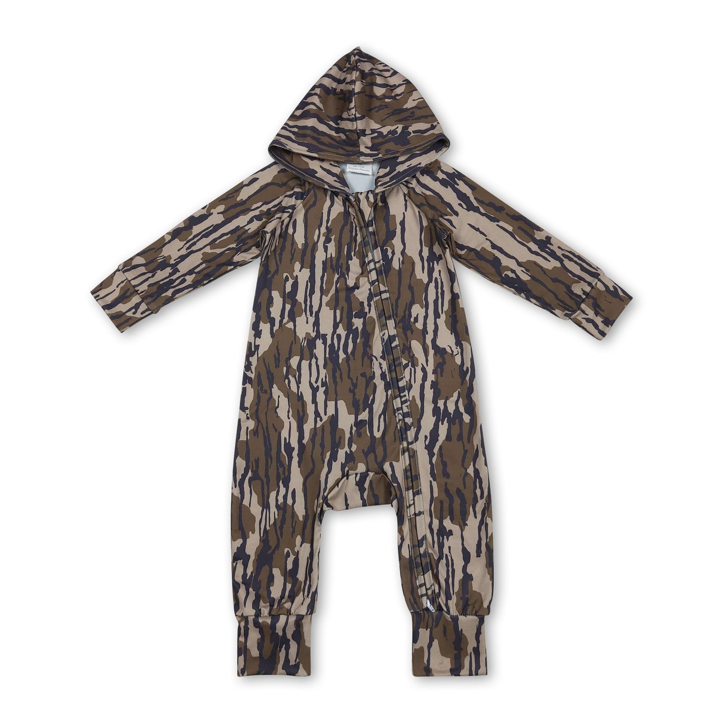 Long sleeves olive camo baby kids hooded zipper romper