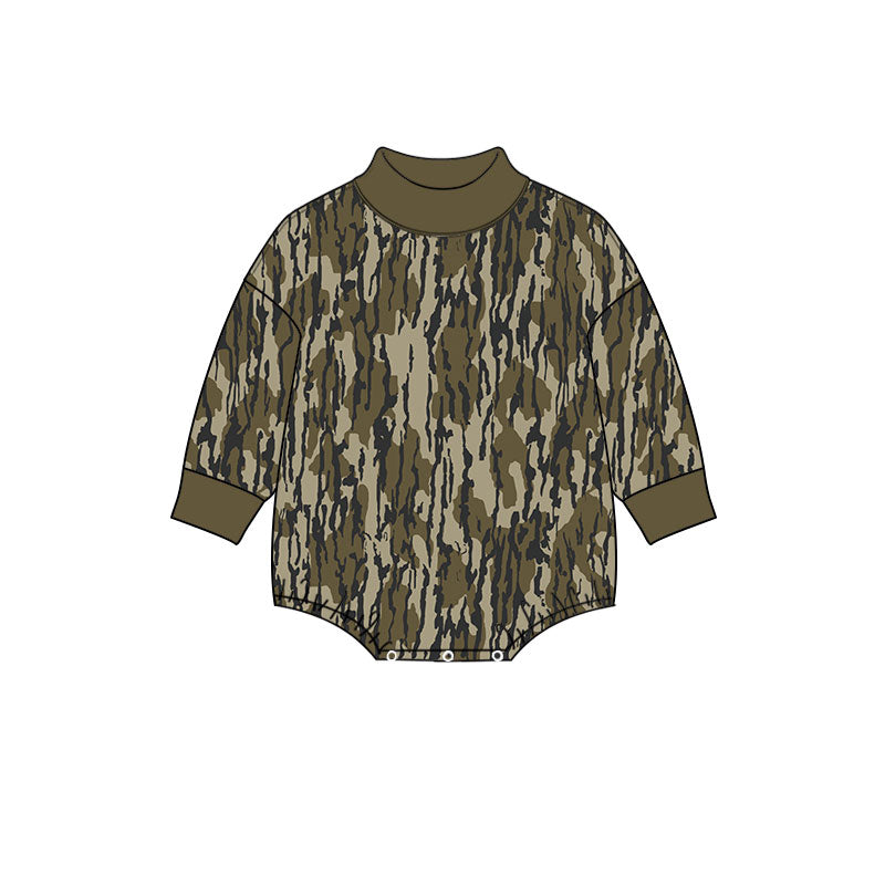Long sleeves olive camo baby kids fall romper